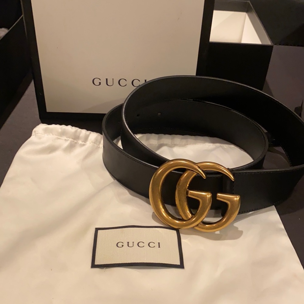 Gucci belt double G wide leather